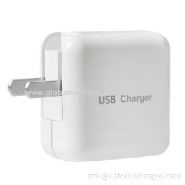 2014 New Design ABS/PC Fireproof Dual Travel Charger for iPhone/iPad